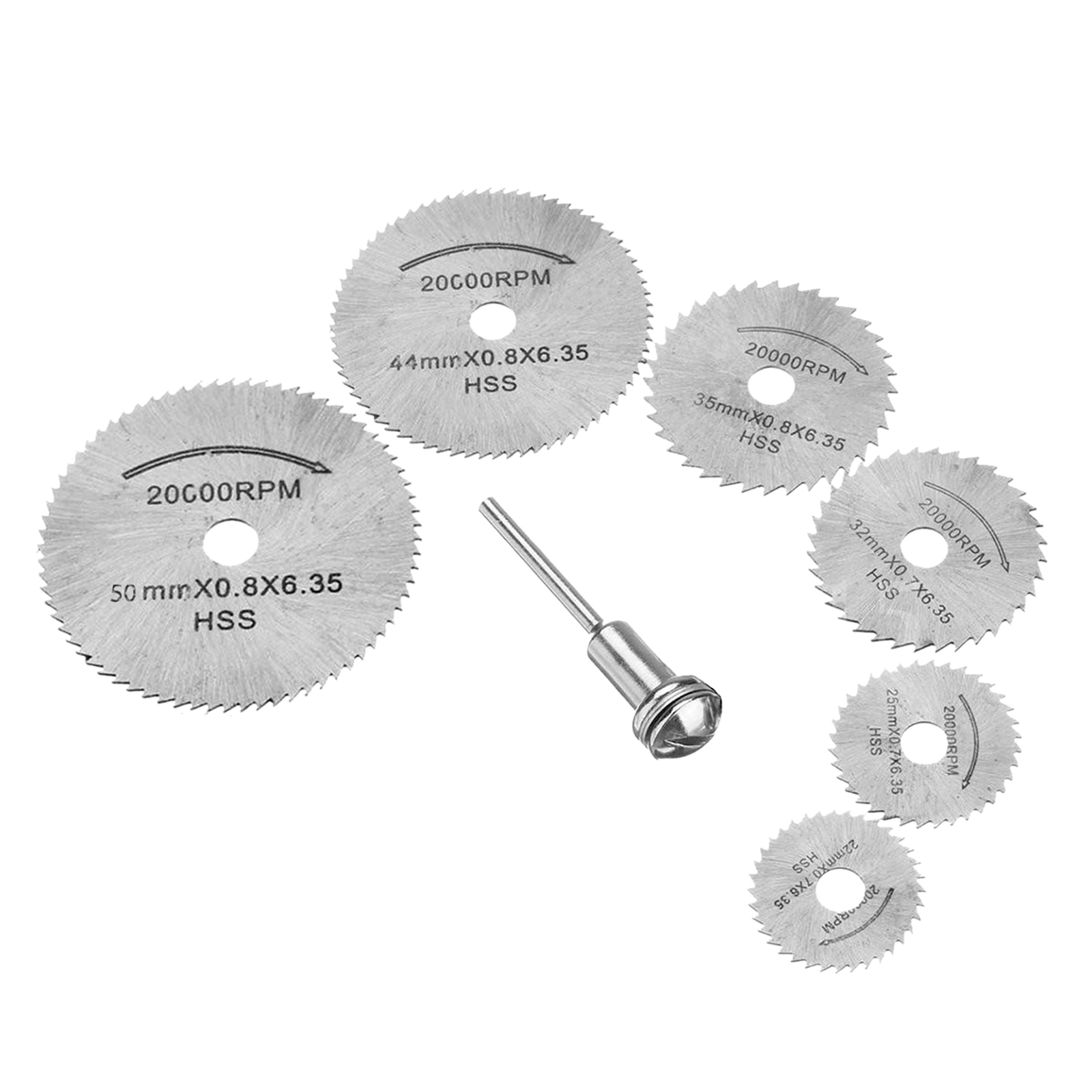 7 pcs Mini Diamond Rotary Cutting Off Saw Blade Wheel Disc Kit Tool 3.2mm Arbors